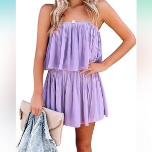 Pretty Garden Women’s Lavender Flowy Romper | Medium